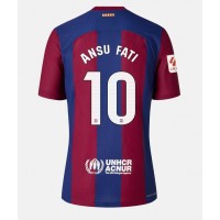 Fotbalové Dres Barcelona Ansu Fati #10 Dámské Domácí 2023-24 Krátký Rukáv